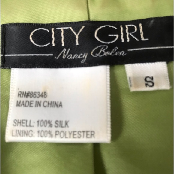 VINTAGE NANCY BOLEN CITY GIRL LONG SLEEVED 100%SILK FULLY LINED ORNATE BLAZER - Picture 3 of 8